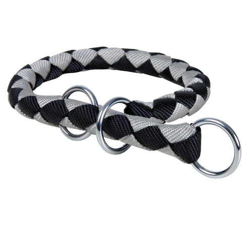 Zgarda semistrangulanta tip cordelina pentru caini Trixie Neagra 47-55cm